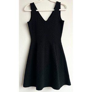 Zara Black V-Neck Fit and Flare/Skater Tank Minidress Women's Small
